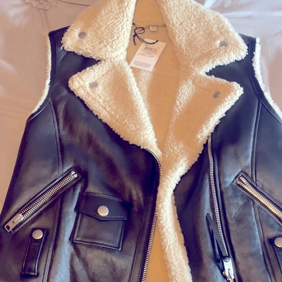 COPY - Women Shearling Moto Vest by Coach - Picture 1 of 6
